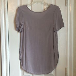 H&Mcrêped viscose tunic short sleeves rounded hem